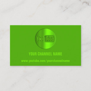 CARTE DE VISITE NOM DU CANAL VOUS TUBER LOGO QR CODE GREEN LEMON