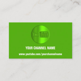 CARTE DE VISITE NOM DU CANAL VOUS TUBER LOGO QR CODE VERT BLANC