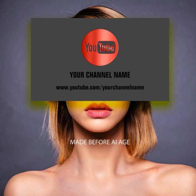CARTE DE VISITE NOM DU CANAL YOUTUBER LOGO QR CODE RED (CHANNEL NAME YOUTUBER LOGO QR CODE RED BUSINESS CARD)