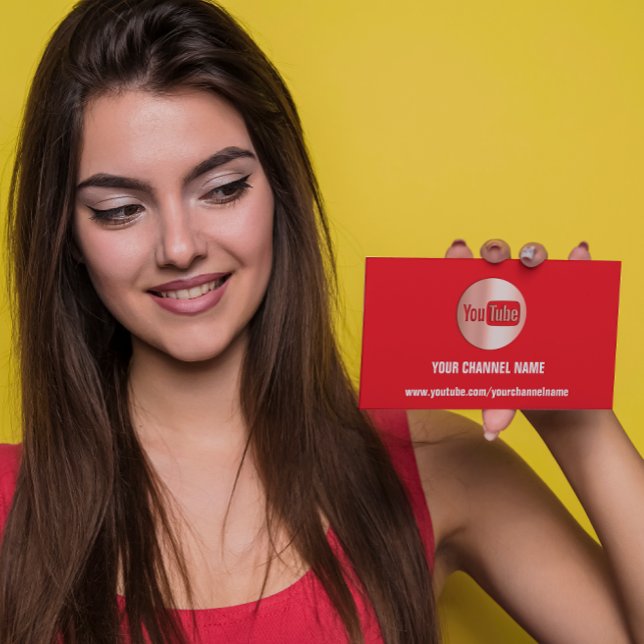 CARTE DE VISITE NOM DU CANAL YOUTUBER LOGO QR CODE ROSE ROSE ROSE (Créateur téléchargé)