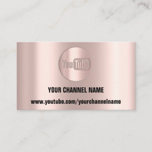 CARTE DE VISITE NOM DU CANAL YOUTUBER LOGO QR ROSE BUS BLANC NOIR