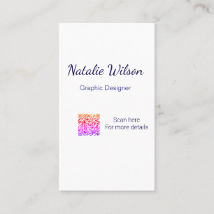 Carte De Visite nom du graphiste scannez le code QR détails profes