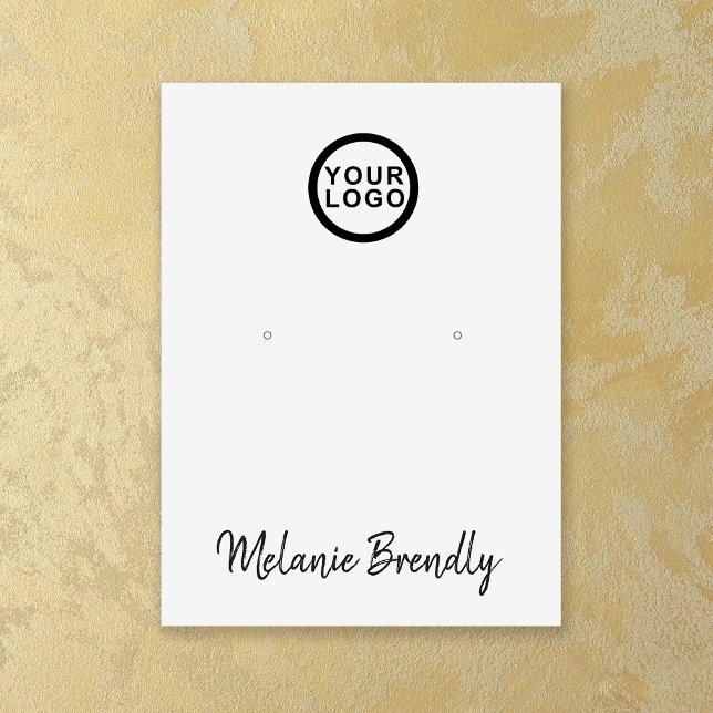 Carte De Visite Nom du logo argent noir Présentation de bijoux de  (Stylishly Personalize with Your Name & Logo. Add Business Contact Information on Reverse Side.)