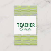 Nom du professeur de bandes blanches et vert citro