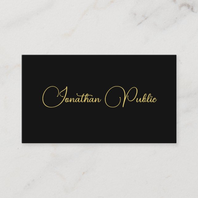 Carte De Visite Nom du script de typographie personnalisée Modèle  (Devant)