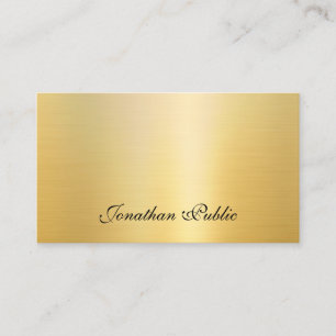 Carte De Visite Nom manuscrit tendance Elegant Gold Modèle