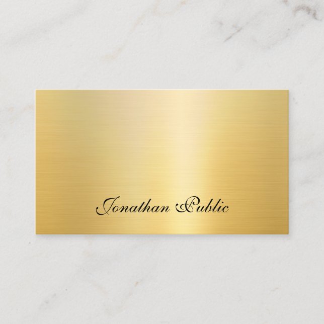 Carte De Visite Nom manuscrit tendance Elegant Gold Modèle (Devant)