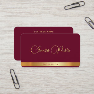 Carte De Visite Nom Manuscrit Texte Or Luxe Lin Premium