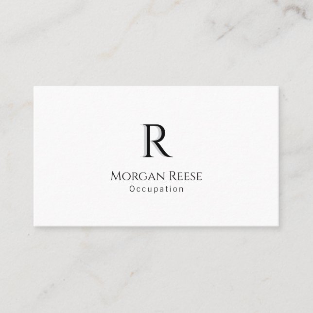 Carte De Visite Nom, Monogramme Avec Ombre, Code QR, Conception si (Devant)