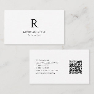 Carte De Visite Nom, Monogramme avec ombre, Créez votre code QR, V