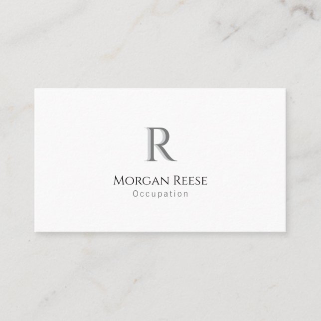 Carte De Visite Nom, Monogramme instantané, Créer votre code QR (Devant)