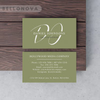 Nom personnalisé Moss Sage Olive Green Monogramme
