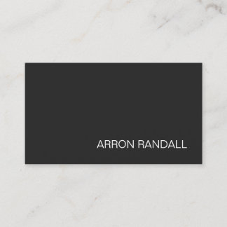 Carte De Visite Nom simple Black Modern Professional Networking