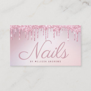 Carte De Visite Nongles Salon de parties scintillant rose à gout