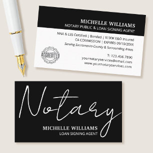 Carte De Visite Notaire Agent de signature de prêt Script Logo Noi