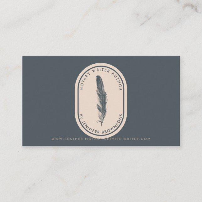 Carte De Visite Notaire mobile de traduction d'auteur Navy Beige F (Devant)