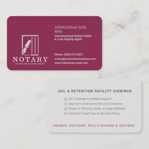 Carte De Visite Notaire mobile institutionnel Signatures de prison