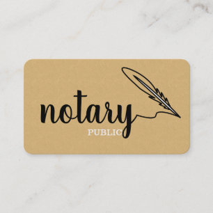 Carte De Visite Notaire Public Écriture Élégante Noir & Blanc