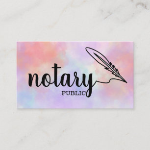Carte De Visite Notaire Public Écriture Élégante Noir & Blanc