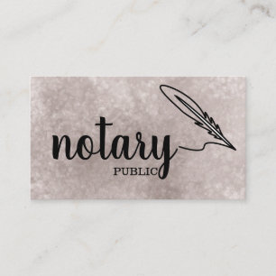 Carte De Visite Notaire Public Écriture Élégante Noir & Blanc