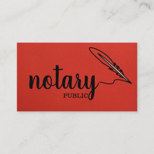 Carte De Visite Notaire Public Écriture Élégante Noir & Blanc