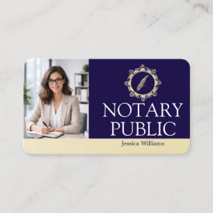 Carte De Visite Notaire Public Écriture Élégante Simple