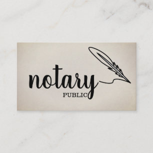 Carte De Visite Notaire Public Écriture Élégante Simple