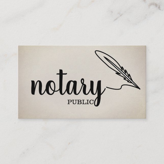 Carte De Visite Notaire Public Écriture Élégante Simple  (Devant)