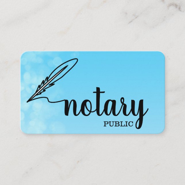 Carte De Visite Notaire Public Écriture Élégante Simple (Devant)