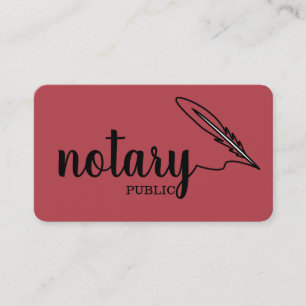 Carte De Visite Notaire Public Écriture Élégante Simple