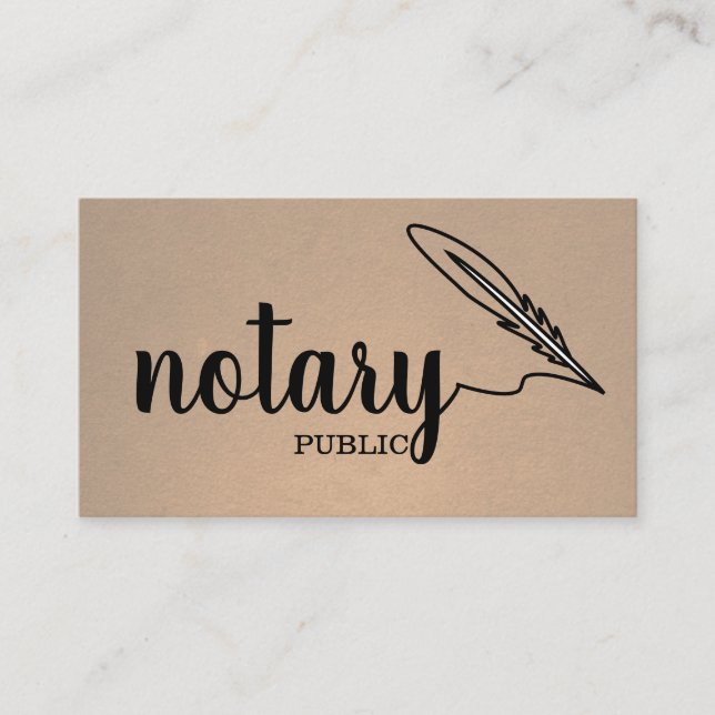 Carte De Visite Notaire Public Élégant Script Plain (Devant)
