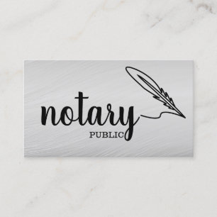 Carte De Visite Notaire Public Élégant Script Plain