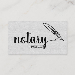 Carte De Visite Notaire Public Élégant Script Plain