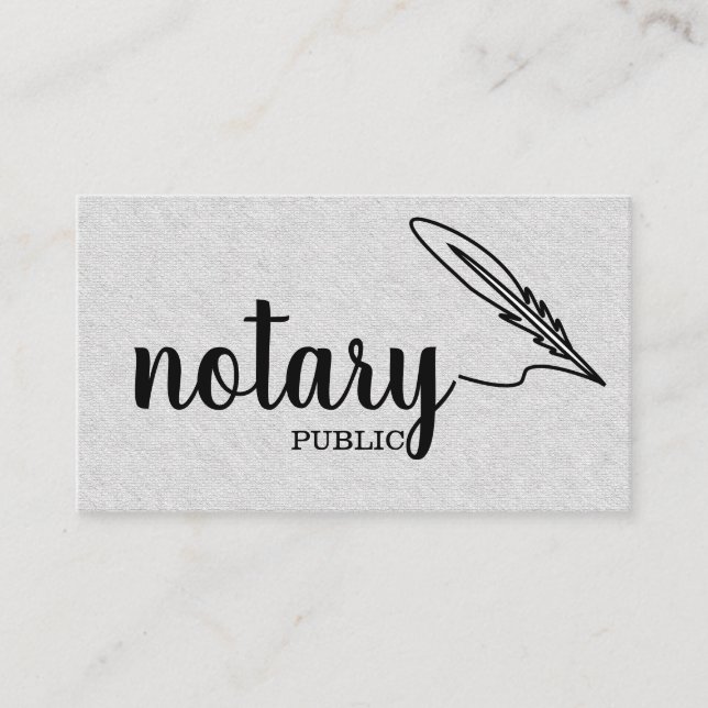 Carte De Visite Notaire Public Élégant Script Plain (Devant)