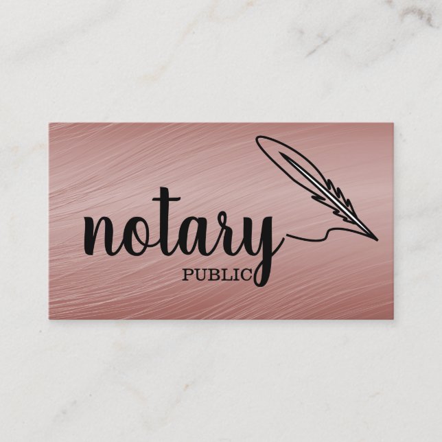 Carte De Visite Notaire Public Élégant Script Plain (Devant)