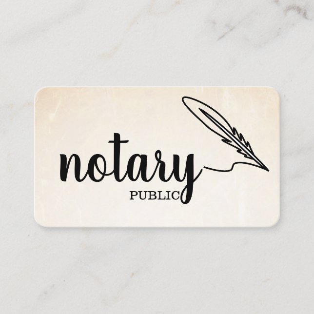 Carte De Visite Notaire Public Élégant Script Plain (Devant)