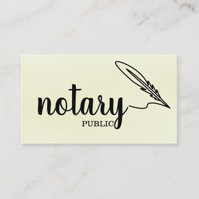 Carte De Visite Notaire Public Élégant Script Plain (Devant)