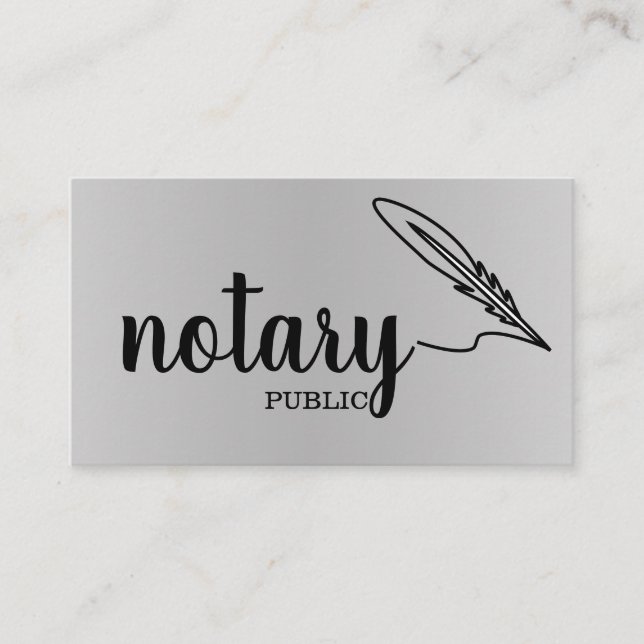 Carte De Visite Notaire Public Élégant Script Plain (Devant)