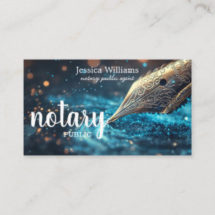Carte De Visite Notaire Public Elegant Script Plain