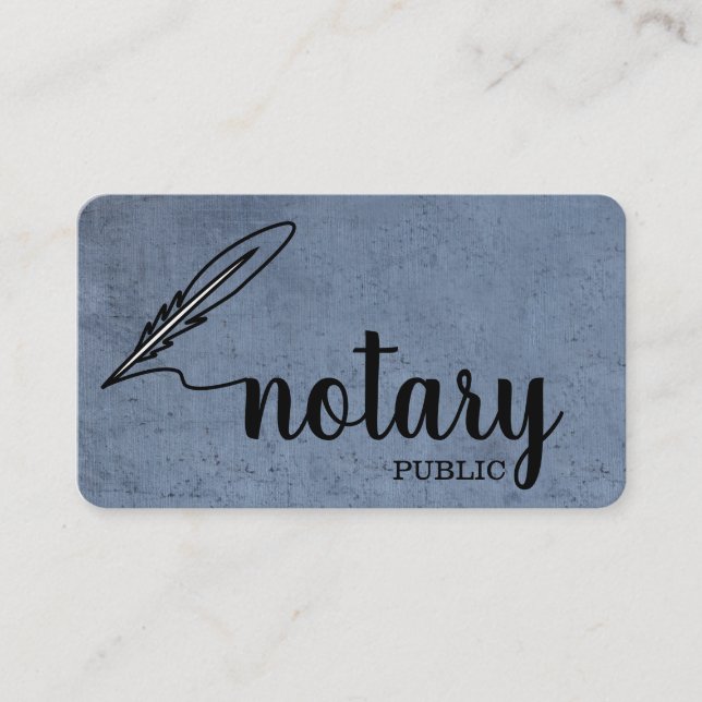 Carte De Visite Notaire Public Élégant Script Plain (Devant)