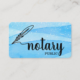Carte De Visite Notaire Public Élégant Script Plain