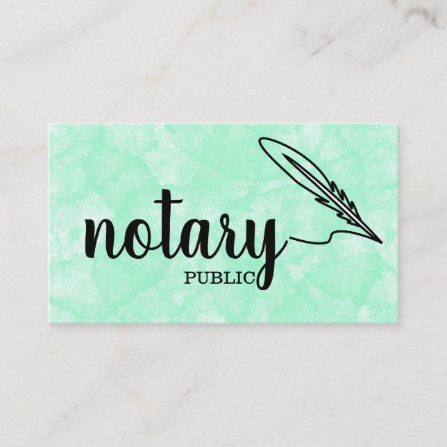 Carte De Visite Notaire Public Élégant Script Plain (Devant)