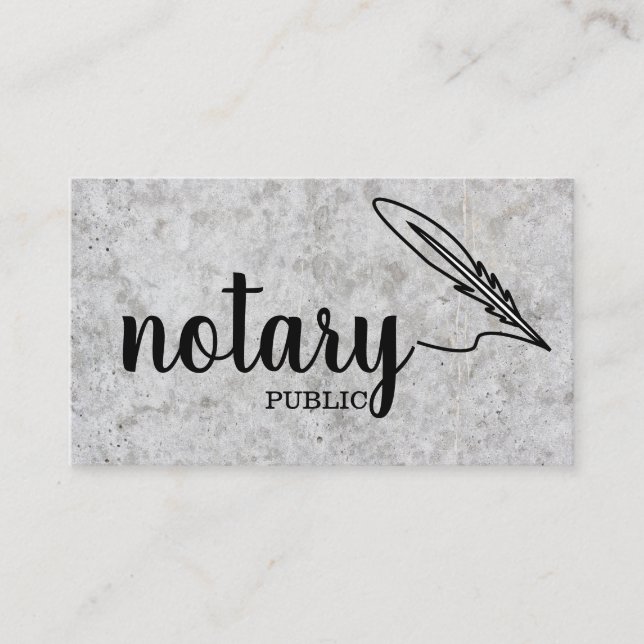 Carte De Visite Notaire Public Elegant Script Plain (Devant)
