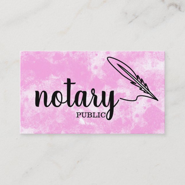 Carte De Visite Notaire Public Élégant Script Plain (Devant)