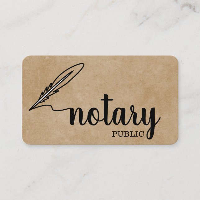 Carte De Visite Notaire Public Élégant Script Plain (Devant)