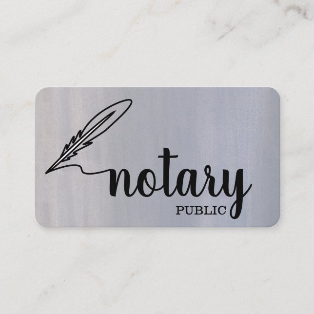 Carte De Visite Notaire Public Élégant Script Plain (Devant)