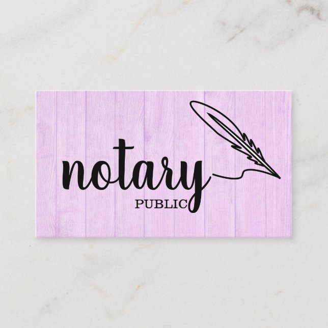 Carte De Visite Notaire Public Élégant Script Plain (Devant)