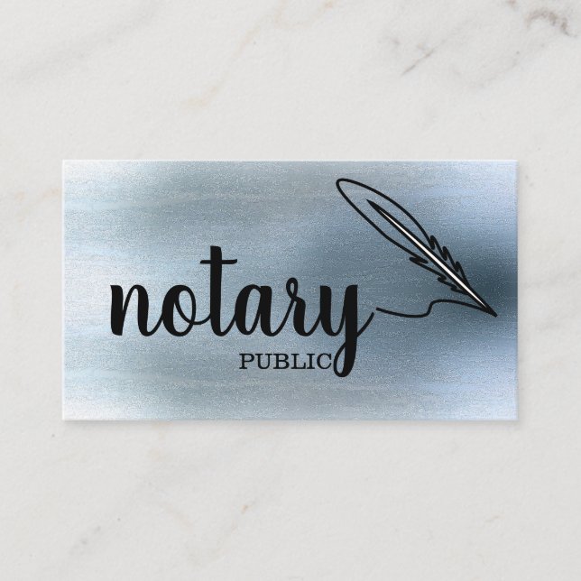Carte De Visite Notaire Public Élégant Script Plain (Devant)