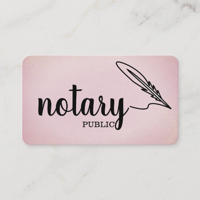 Carte De Visite Notaire Public Élégant Script Plain (Devant)