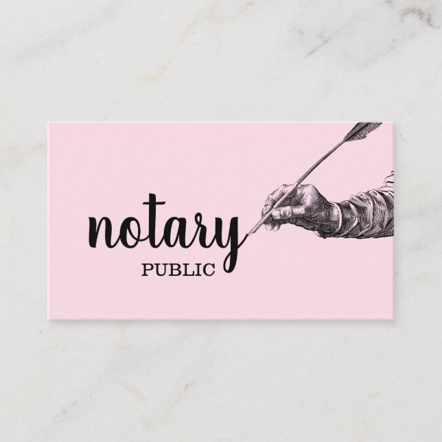 Carte De Visite Notaire Public Élégant Script Plain (Devant)